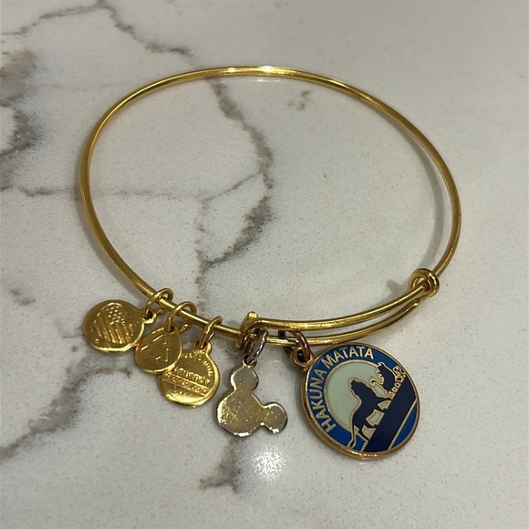 Disney Lion King Alex & Ani bracelet Hakuna Matata In Gold with Charms - Picture 3 of 5